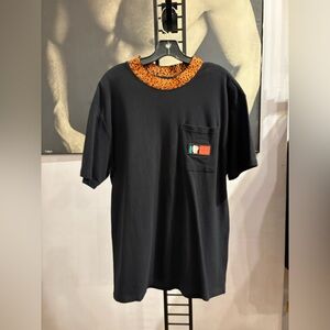 Brain Dead Black Tee with Orange Collar